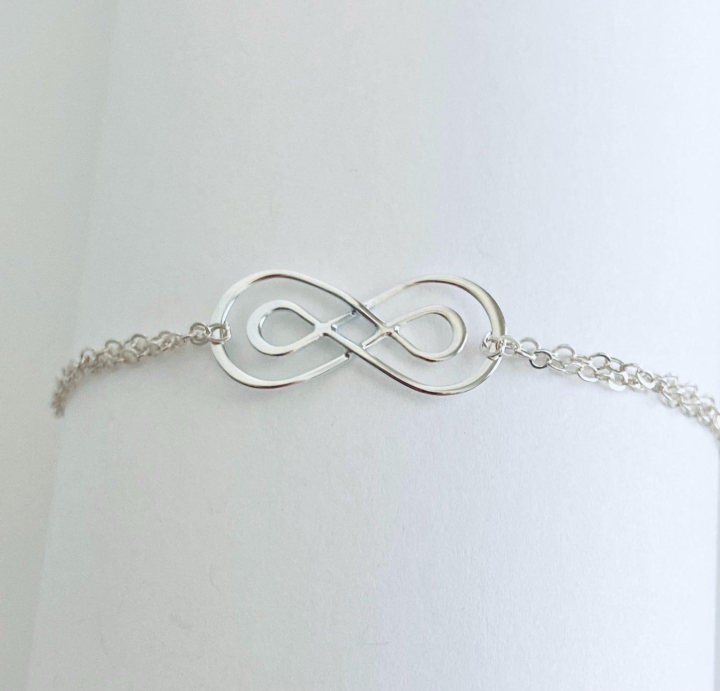 Dainty Love Knot Bracelet • Eternity Knot Bracelet in Sterling Silver, Gold or Rose Gold