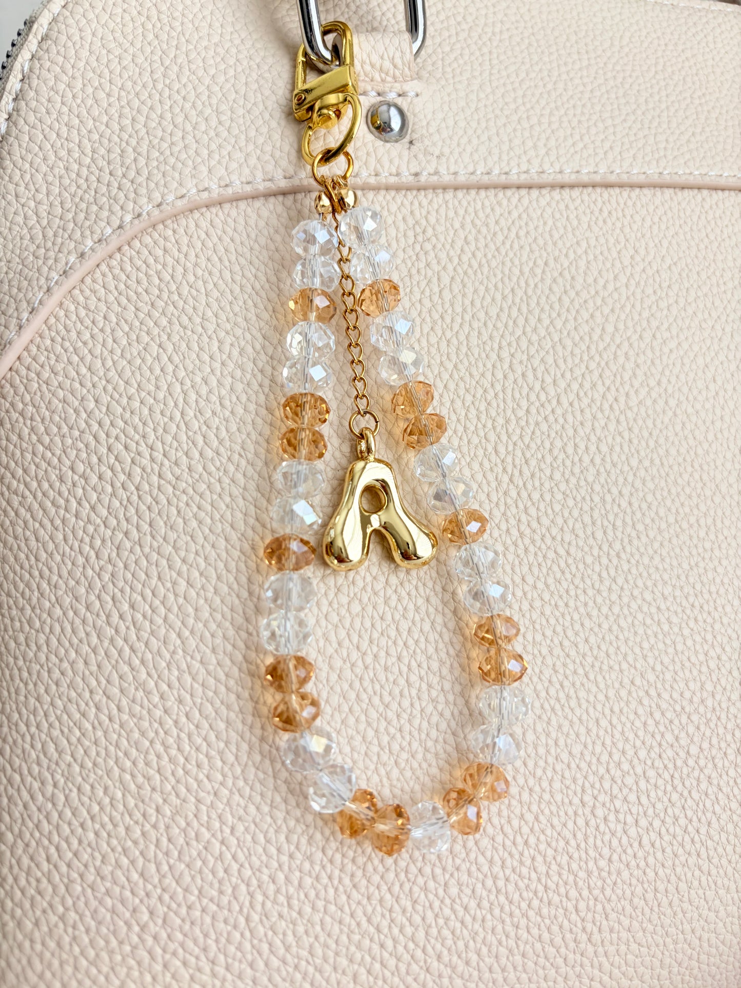 Personalized Initial Purse Charm • Crystal Beaded Bag Charm