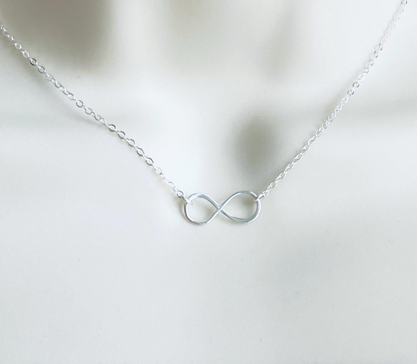 Sterling Silver Infinity Necklace • 925 Silver Symbol of Love Pendant