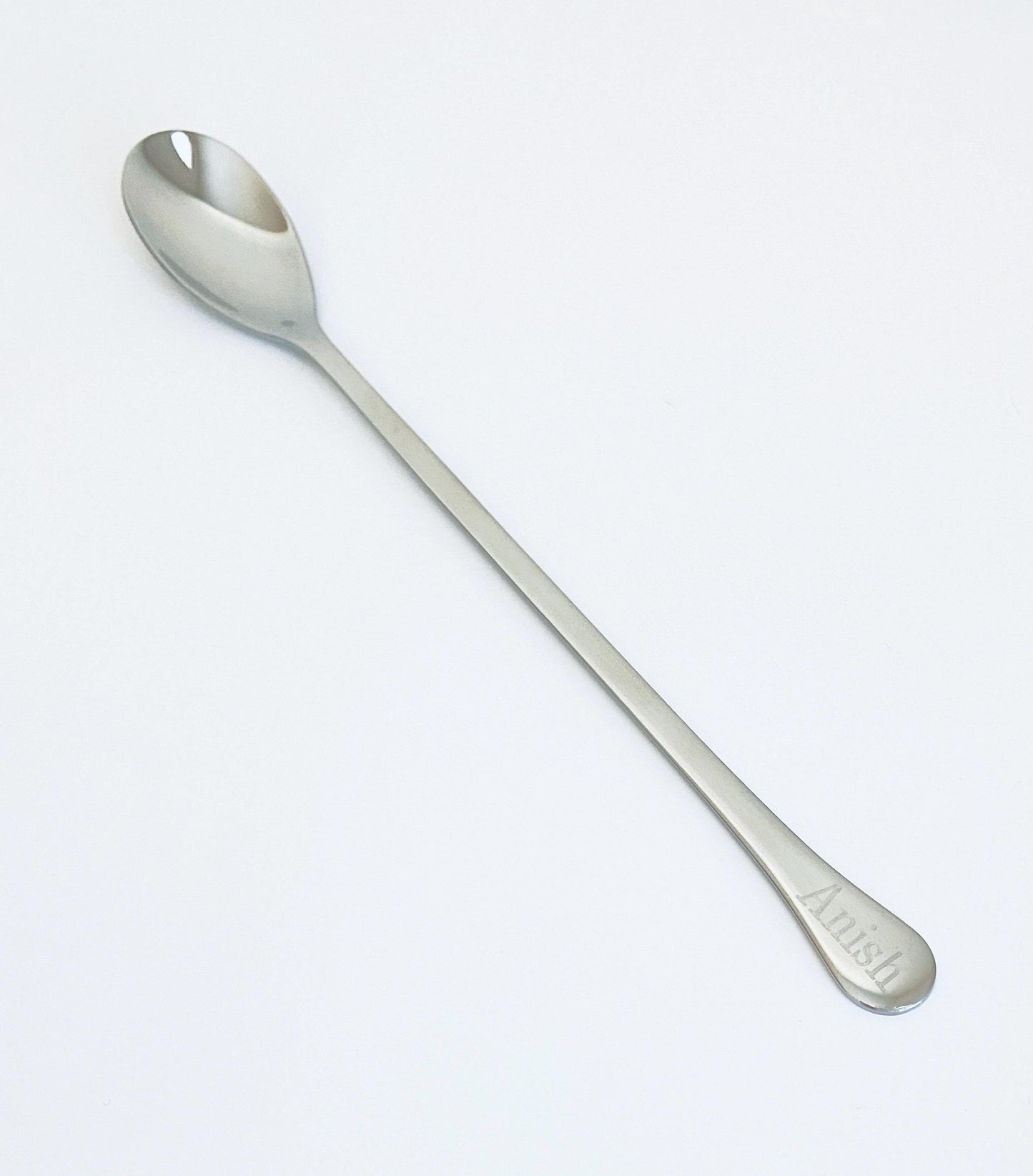 Personalized Stainless Steel Long Handle Coffee Spoon • Custom Engraved Coffee Lover Gift