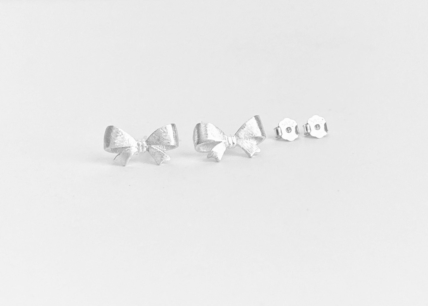 Sterling Silver “Tie the Knot” Stud Earrings •  Minimalist Love Knot Earrings