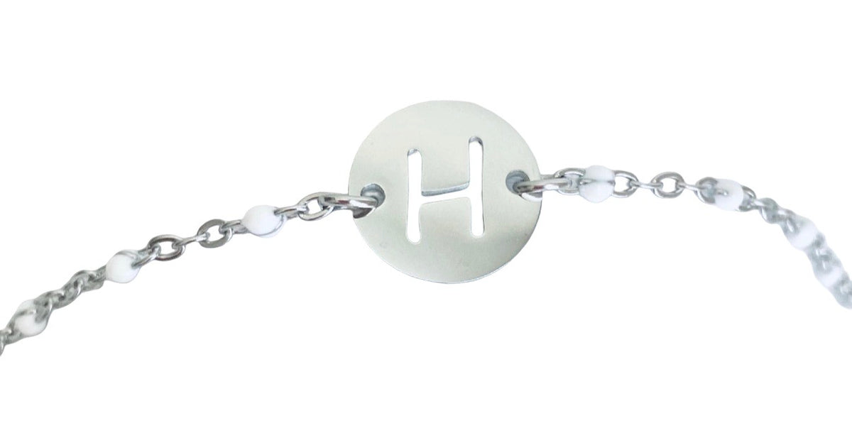 Personalized Initial Bracelet • Stainless Steel & Gold over Stainless Steel