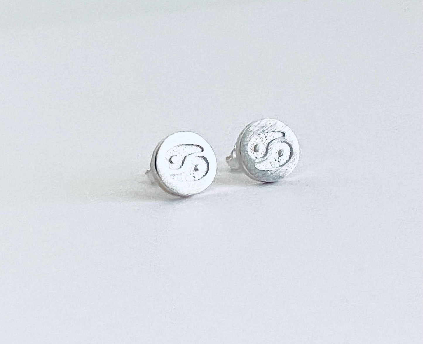 Sterling Silver Horoscope Sign Stud Earrings  • 925 Zodiac Symbol Studs