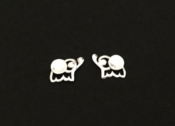 Sterling Silver Elephant Stud Earrings • Tiny Solid or Small Silver Elephant Studs