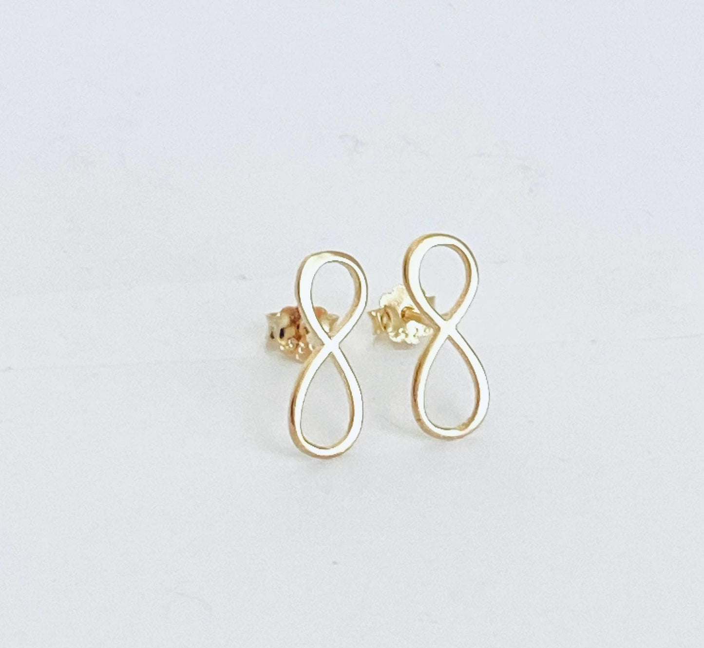 Dainty Infinity Studs • Available in Sterling Silver, Gold over Silver, or Rose Gold over Silver