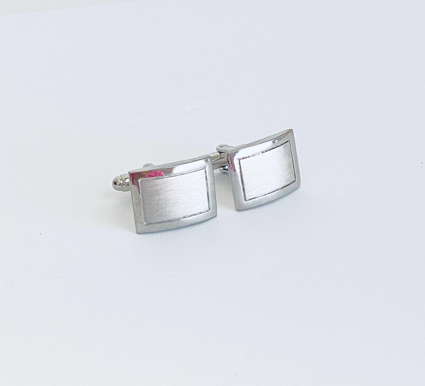 Personalized Two Tone Rectangular Cufflinks. Groomsmen Gift. Wedding. Gift for Him