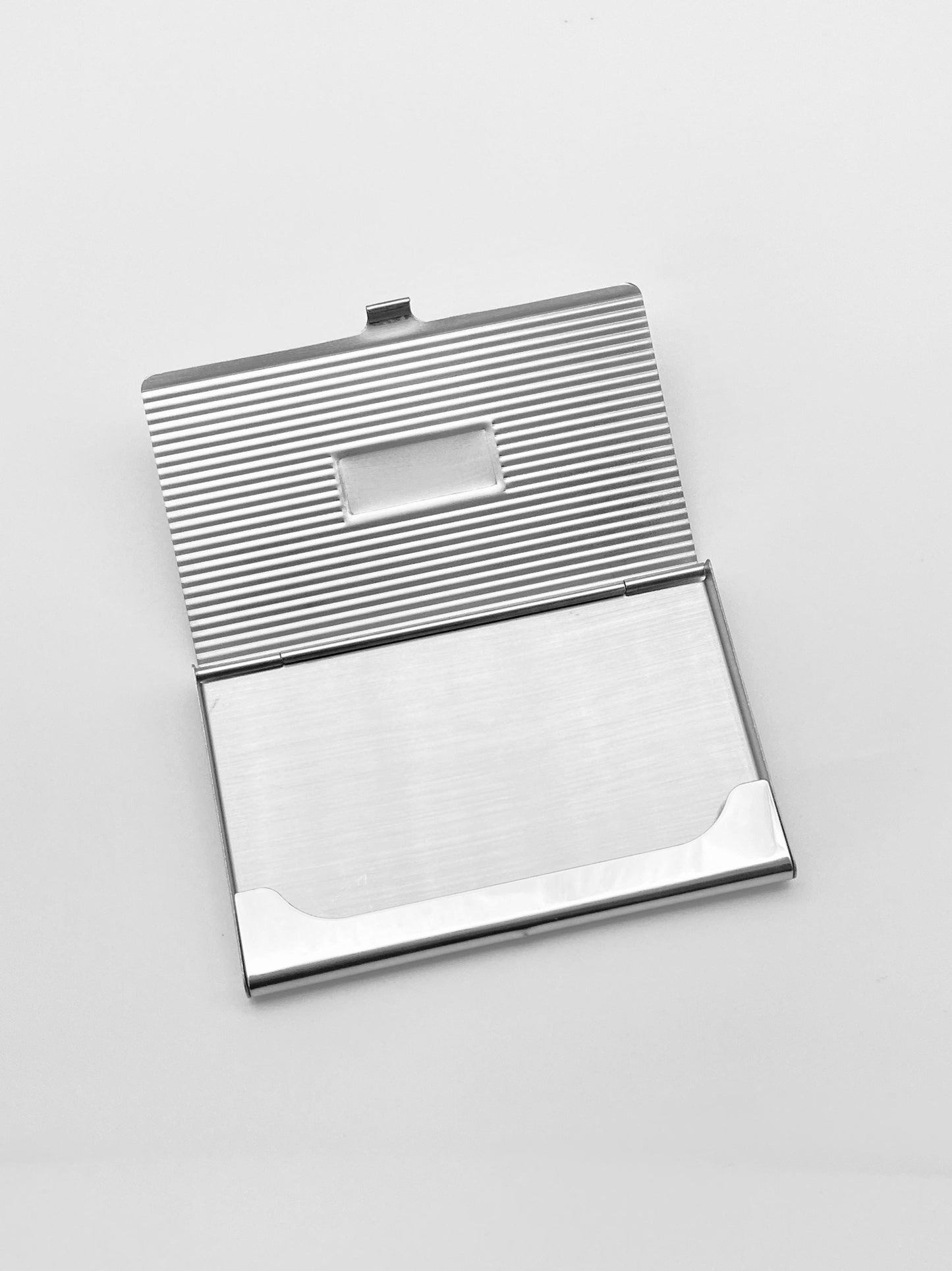 Personalized Business Card Holder • Personalized Engraved Metal Card Case with Custom Letter