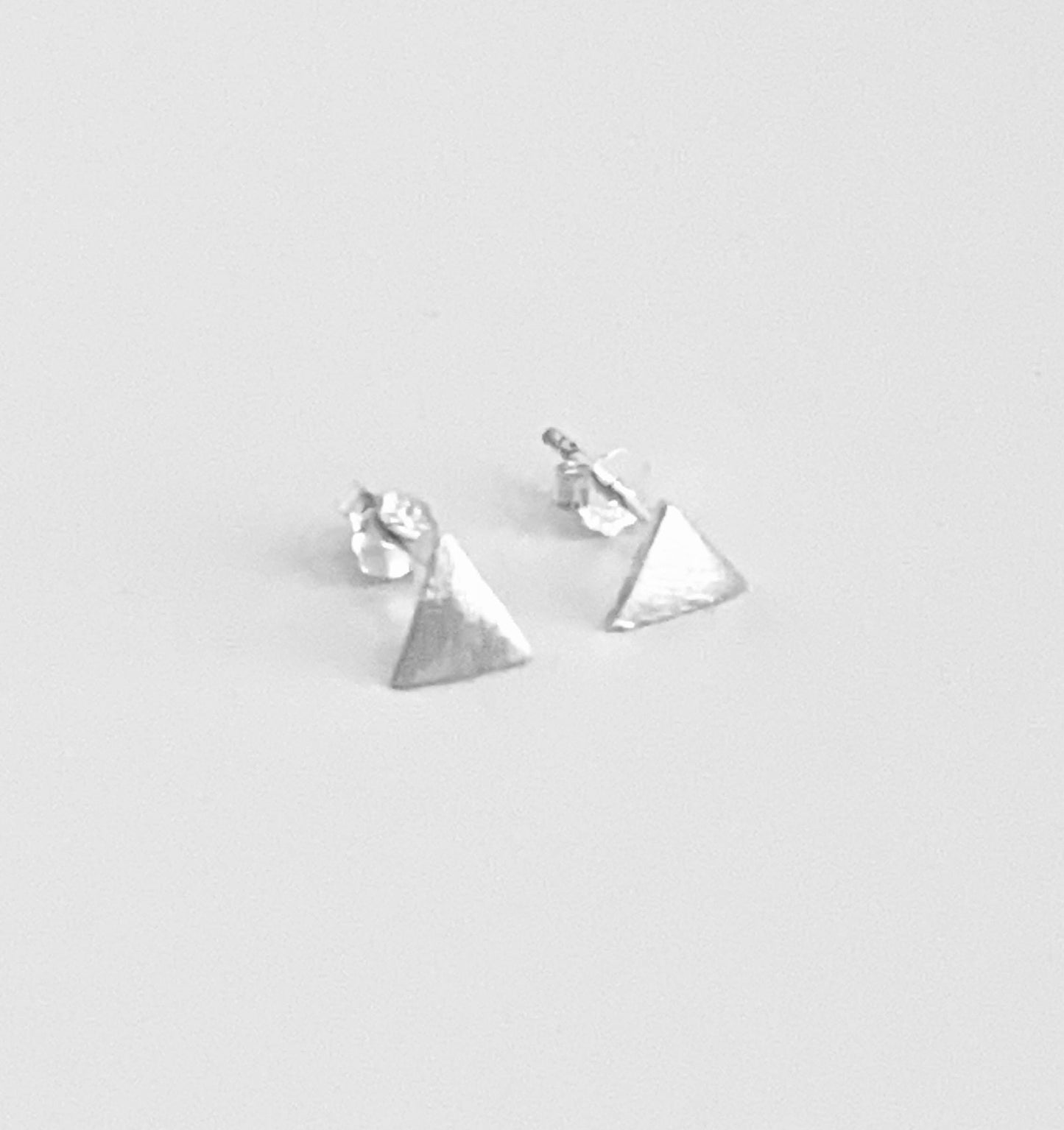 Sterling Silver Triangle Stud Earrings • Minimalist Geometric 925 Silver Earrings