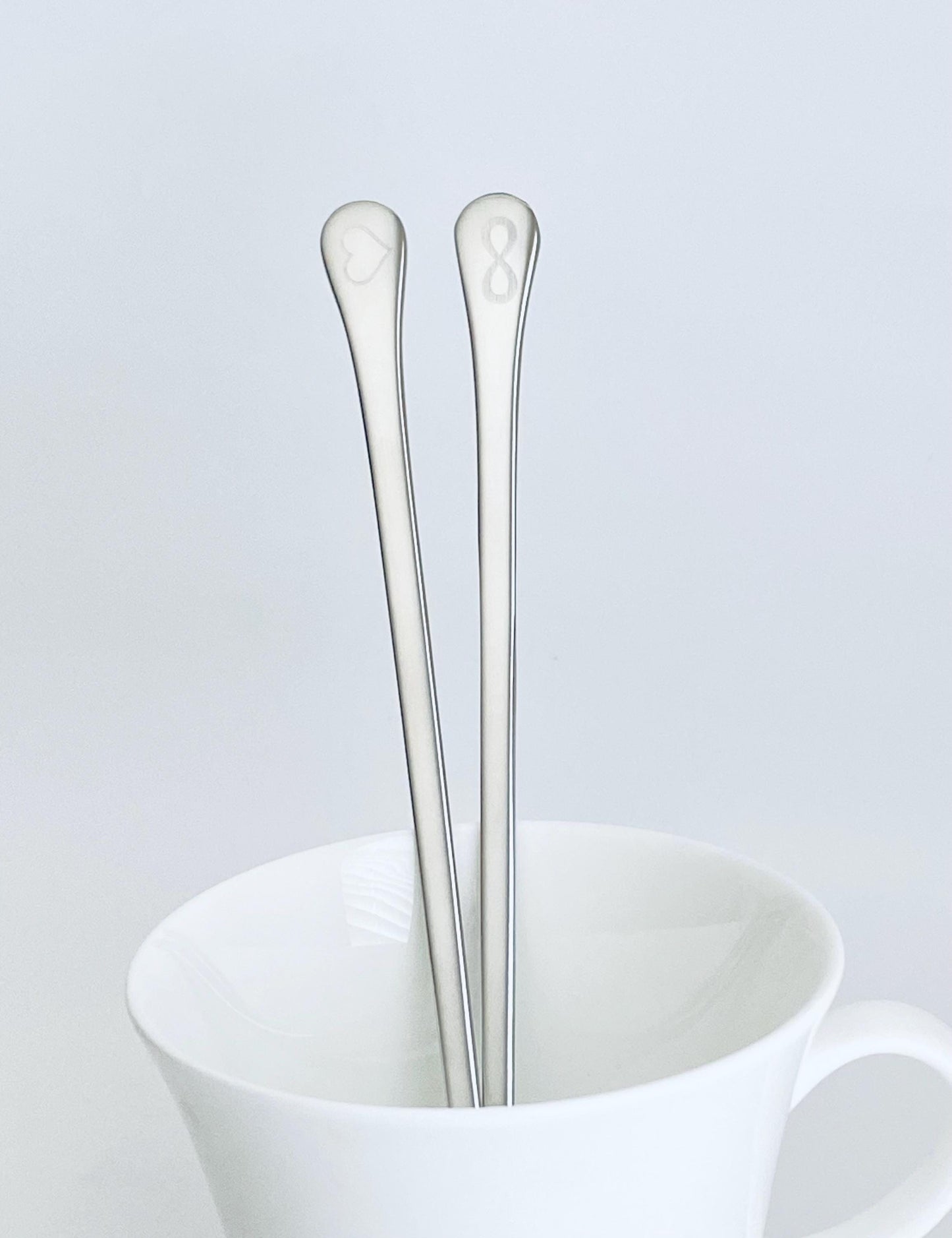 Personalized Stainless Steel Long Handle Coffee Spoon • Custom Engraved Coffee Lover Gift