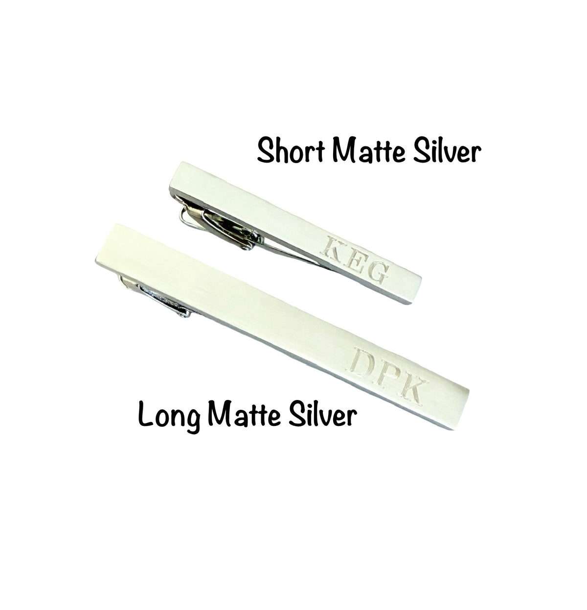 Personalized Short Tie Clip • Polished or Matte Finish