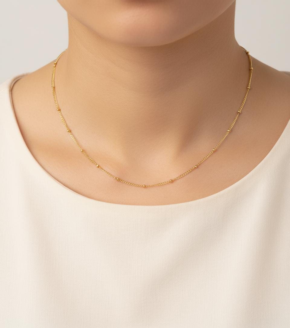 Satellite Chain Necklace • Sterling Silver, Gold Filled or Rose Gold Filled