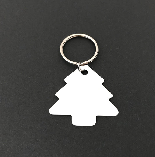 Personalized Stainless Steel Tree Key Chain • Custom Engraved Family Tree Keychain