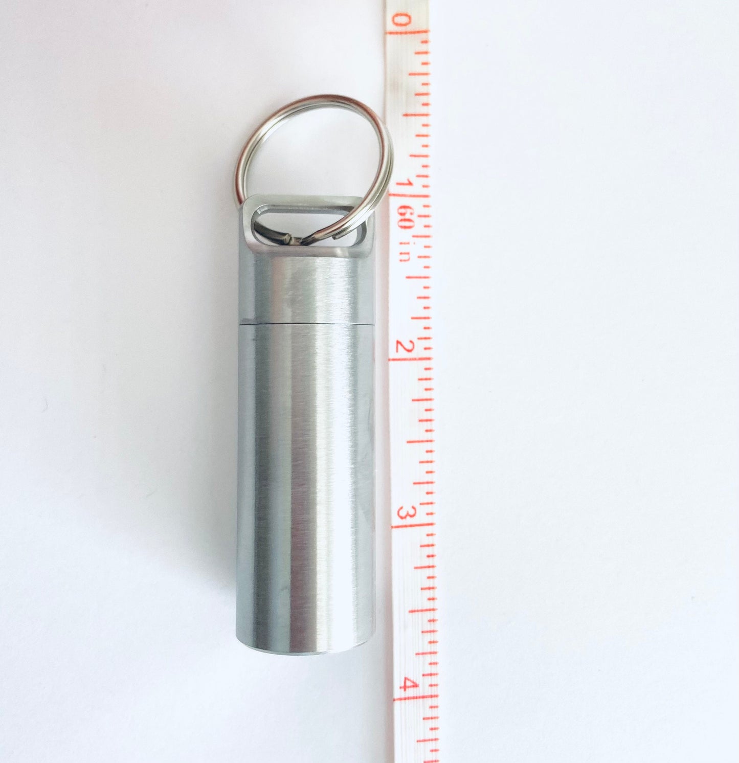 Personalized Stainless Steel Large Pill Holder Key Chain • Custom Engraved Waterproof Medicine Capsule