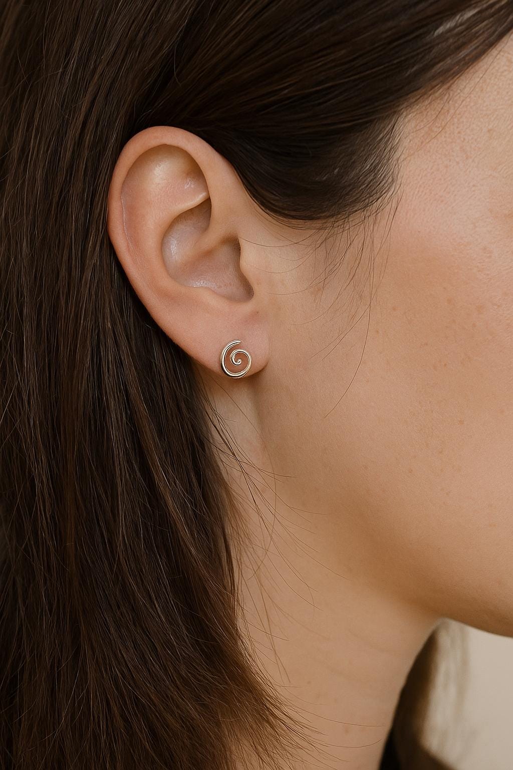 Sterling Silver Swirl Stud Earrings • Dainty Spiral Studs, Minimalist Everyday Silver Earrings
