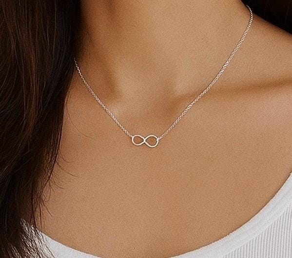 Sterling Silver Infinity Necklace • 925 Silver Symbol of Love Pendant