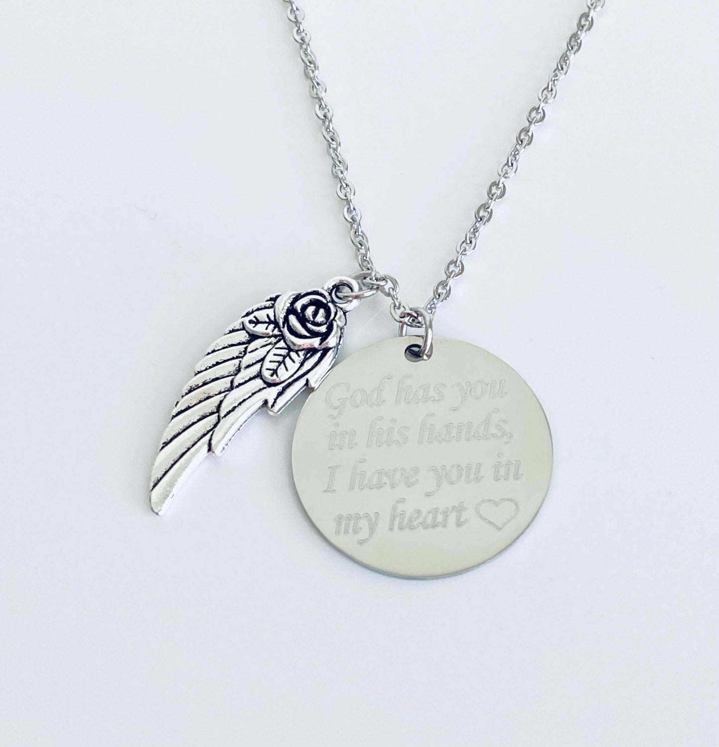 Personalized Angel Wing Necklace • Custom Engraved Memorial & Keepsake Jewelry