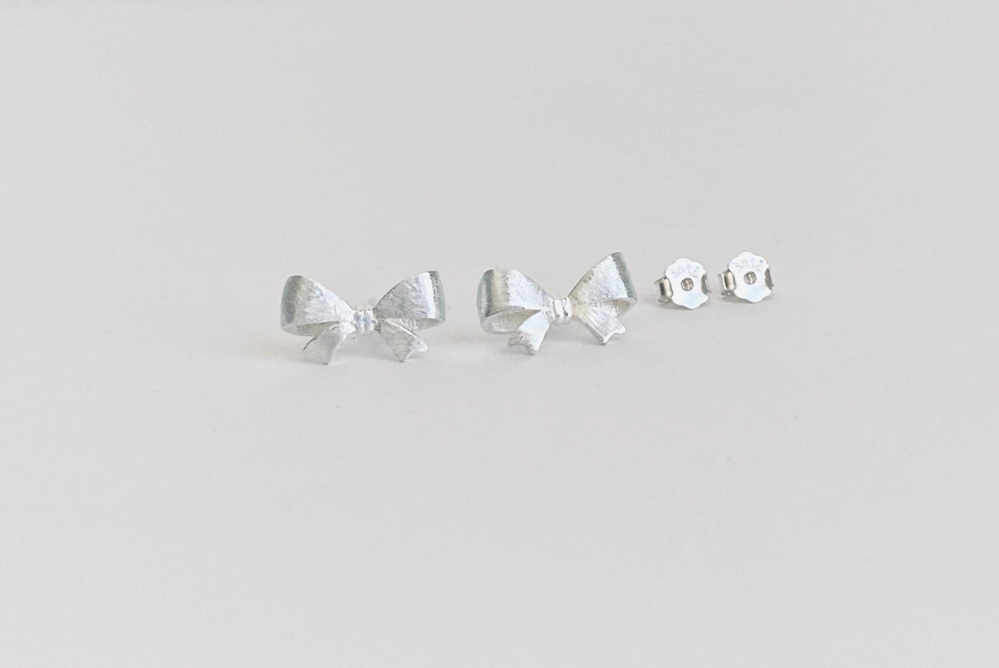 Small Sterling Silver Bow Stud Earrings • Tiny Bow Knot Stud Earrings