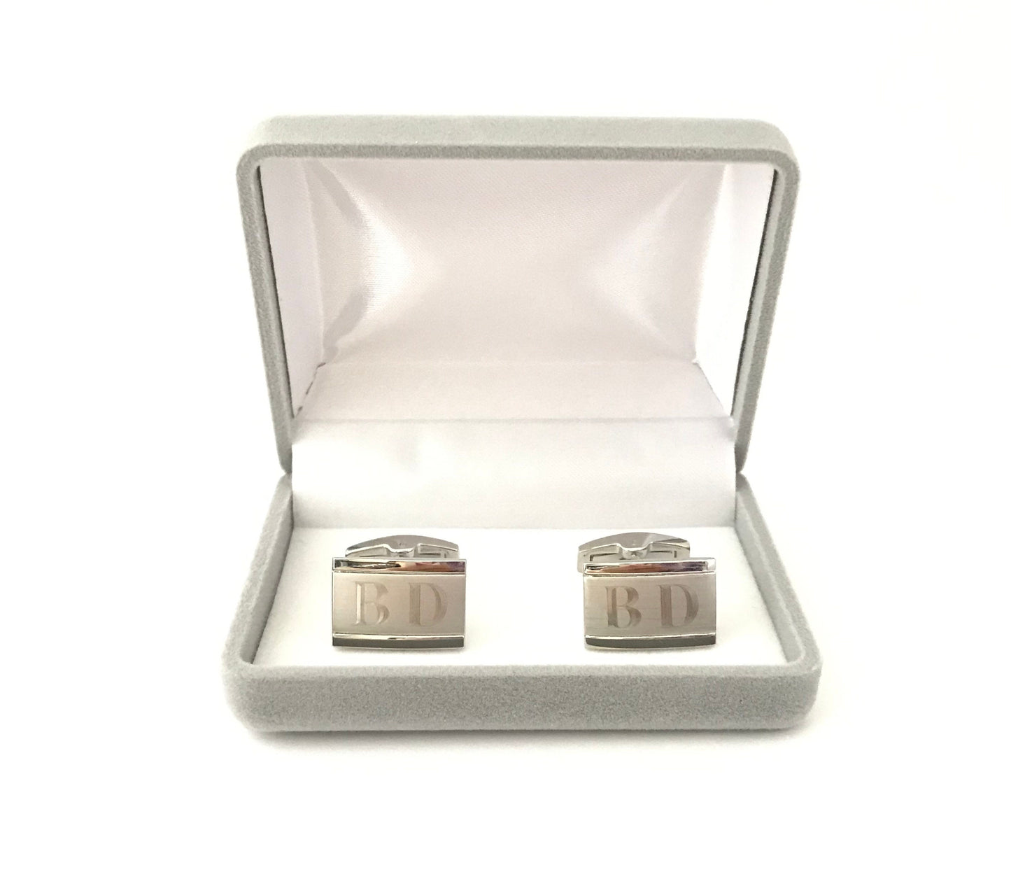 Personalized Rectangle Cufflinks • Custom Engraved Men’s Cufflinks for Groom, Groomsmen & Wedding Gift
