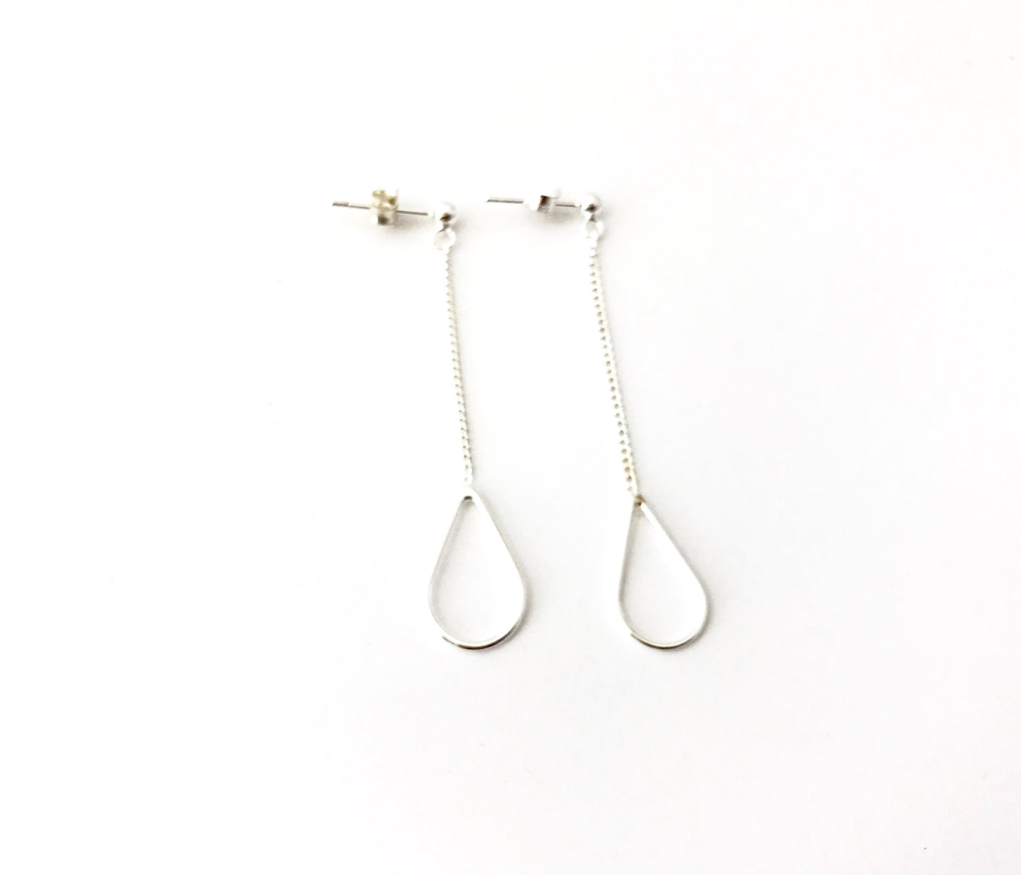 Sterling Silver Tear Drop Earrings. Sterling Silver Long Pear Earrings. Silver Dangle Earrings. Birthday Gift. Gift for Her. Pear Earrings.