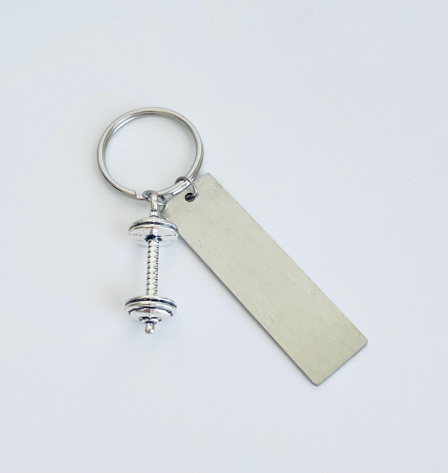 Personalized Large Dumbbell Key Chain • Custom Engraved Fitness Keychain for Gym Lovers & Bodybuilders