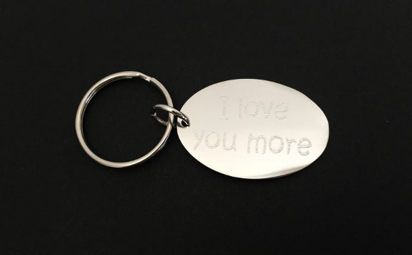 Personalized Stainless Steel Oval Tag Key Chain • Custom Engraved Name Keychain
