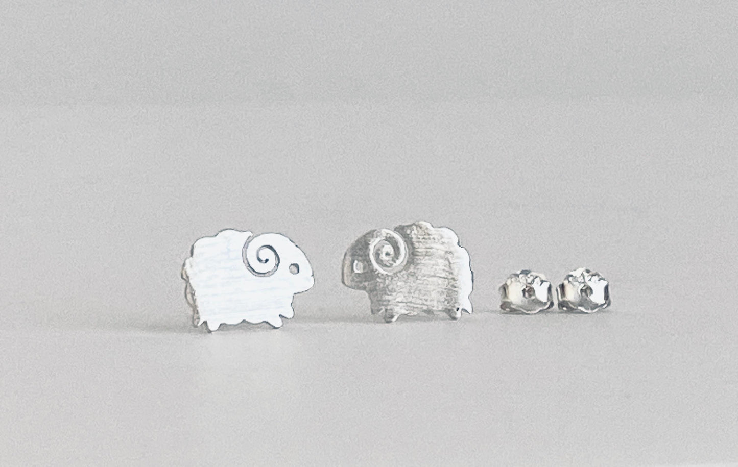Sterling Silver Sheep Stud Earrings • Cute Farm Animal Studs, Dainty Animal Jewelry Gift