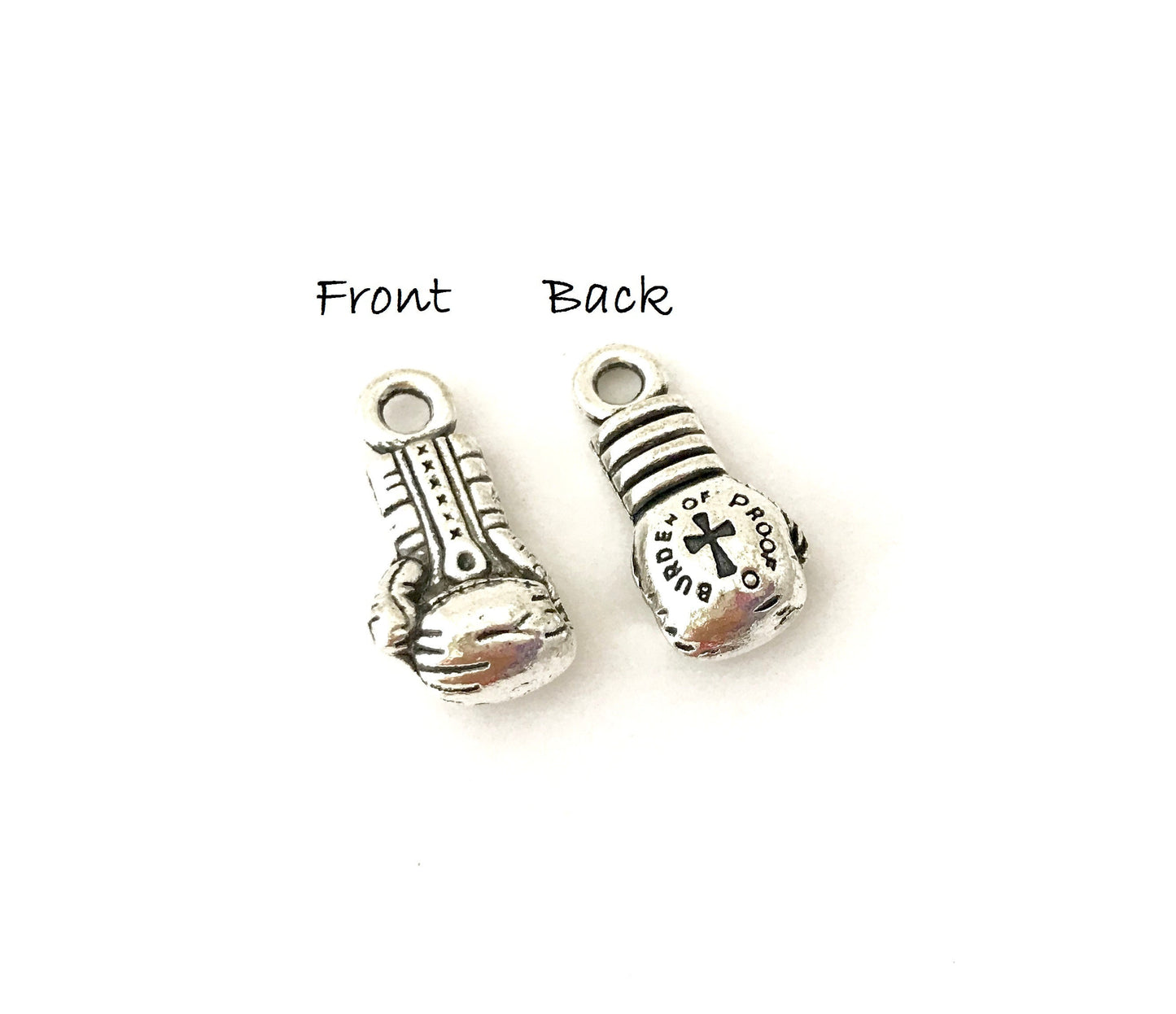 Personalized Key Chain with Boxing Glove Charm • Custom Engraved Stainless Steel Keychain