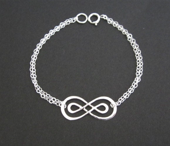 Dainty Love Knot Bracelet • Eternity Knot Bracelet in Sterling Silver, Gold or Rose Gold