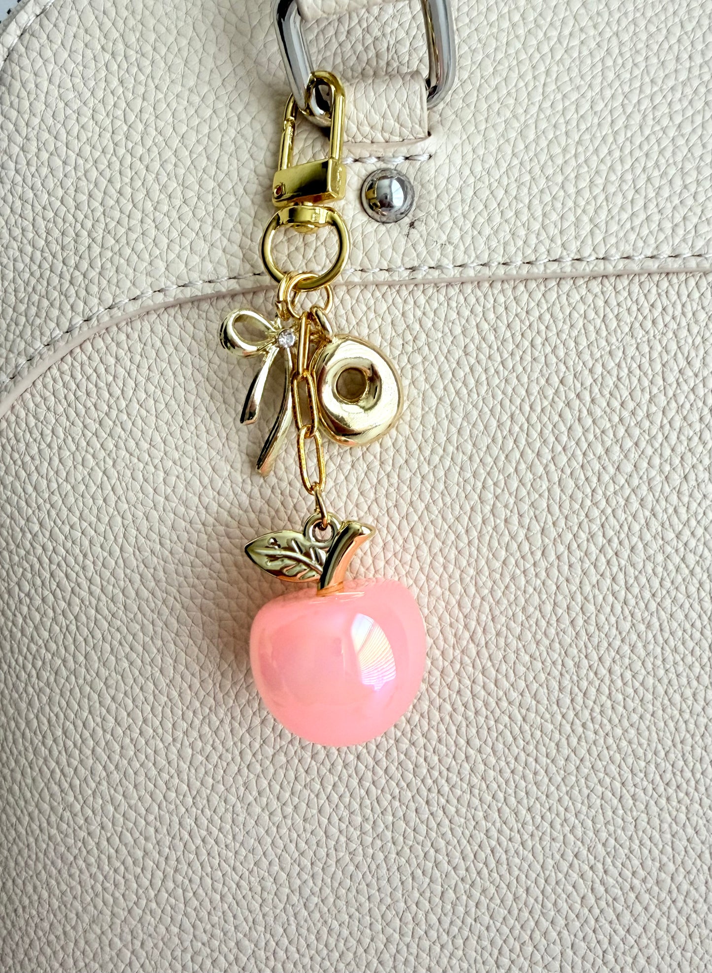 Personalized Fruit Purse Charm with Initial & Bow