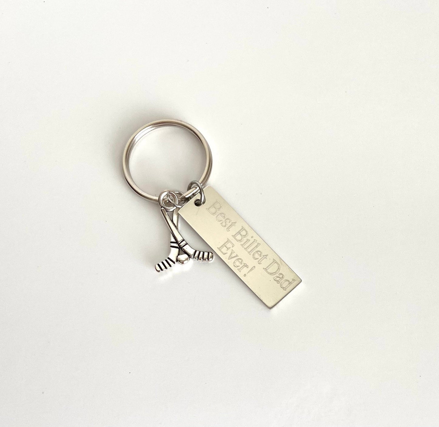 Personalized Ice Hockey Key Chain • Custom Engraved Hockey Gift