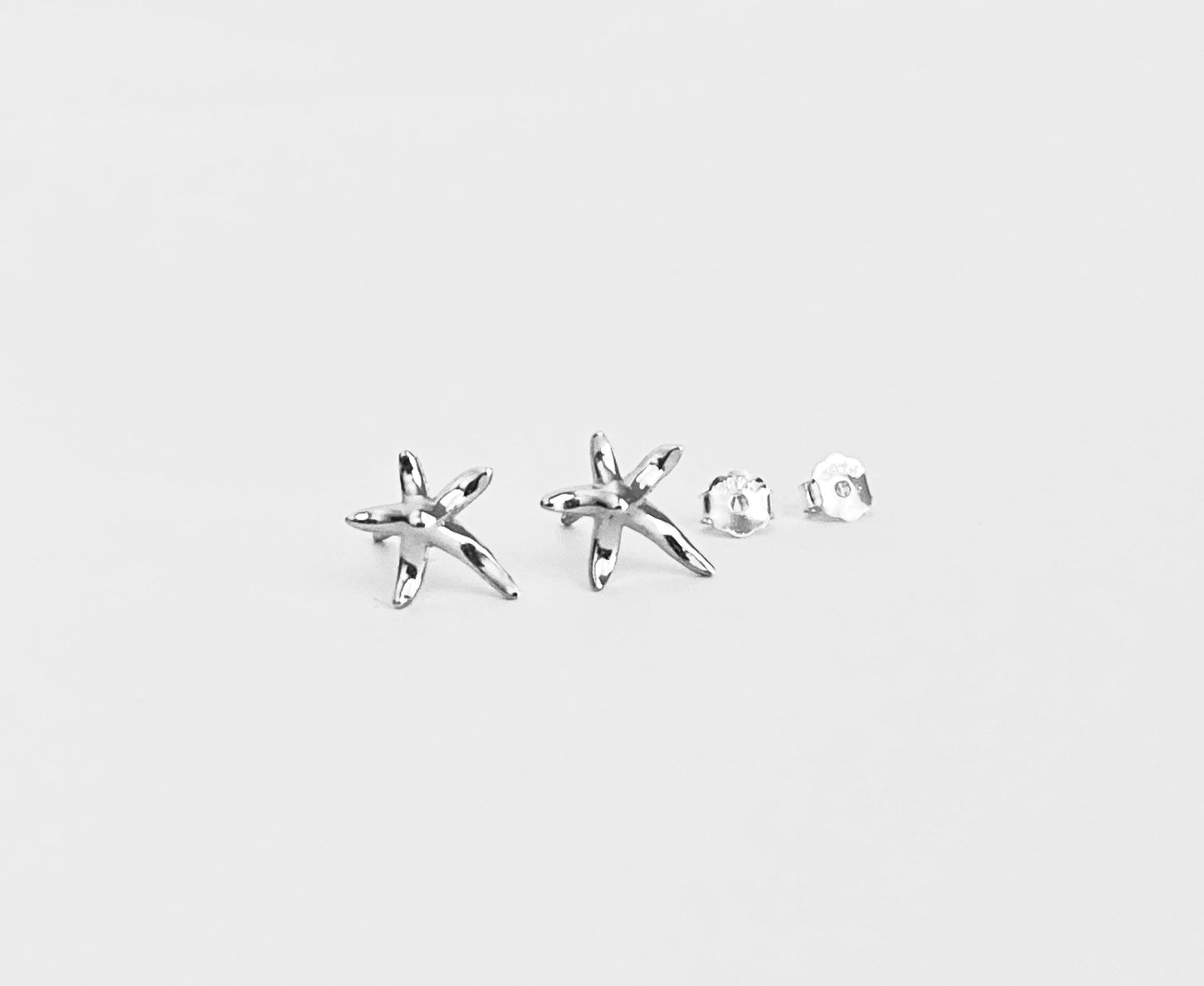 Sterling Silver Starfish Stud Earrings • Ocean Inspired Beach Jewelry