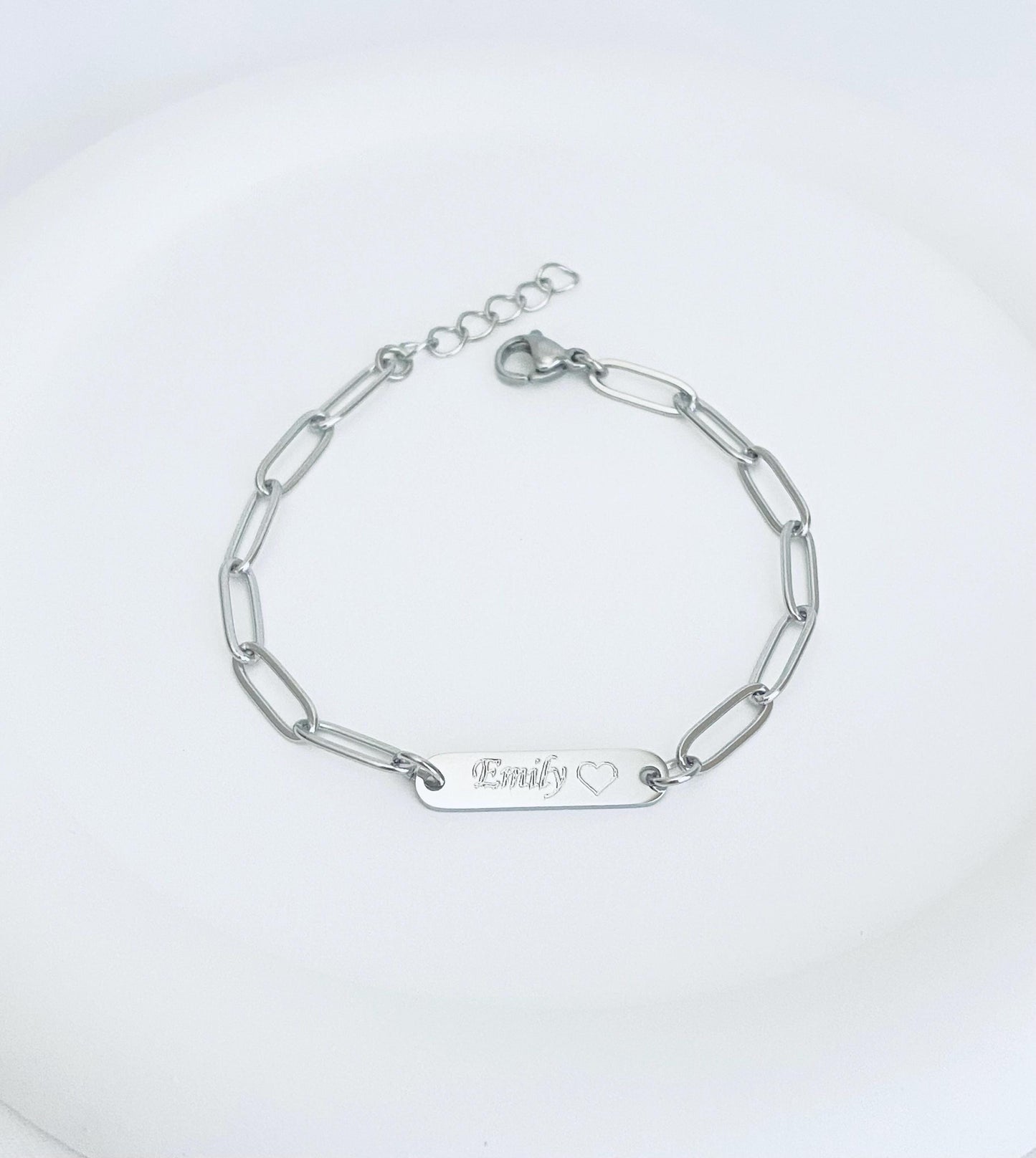 Personalized Mini Bar Bracelet • Custom Engraved Bracelet in Stainless Steel or Gold