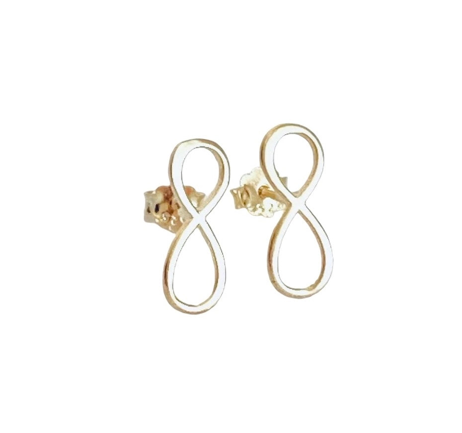 Infinity Studs • Sterling Silver, Gold over Silver, & Rose Gold over Silver