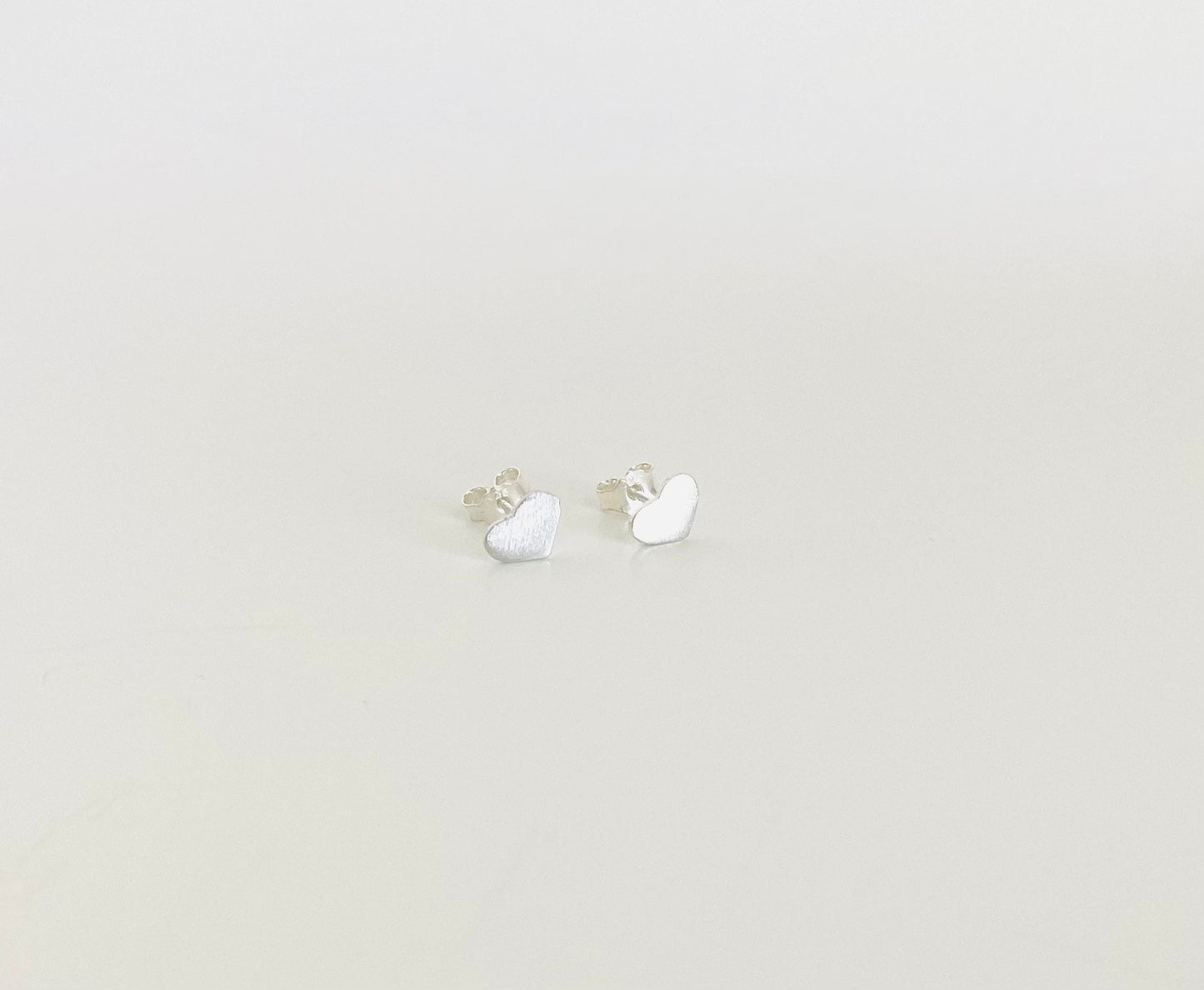 Sterling Silver Tiny Heart Stud Earrings • 925 Dainty Heart Studs