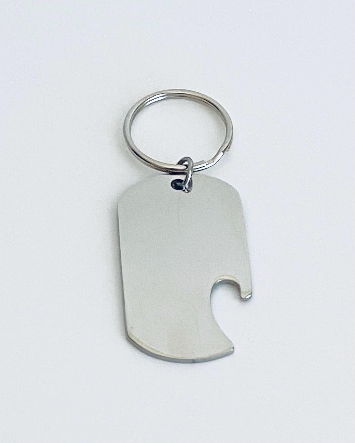 Personalized Stainless Steel Bottle Opener Key Chain • Custom Engraved Bar Tool Gift