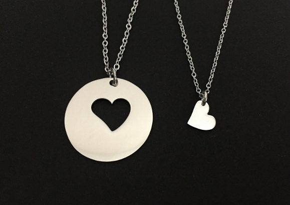 Stainless Steel Mother & Daughter Necklace Set • Matching Mom and Daughter Jewelry