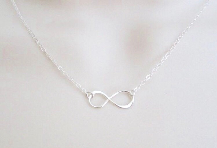 Sterling Silver Infinity Necklace • 925 Silver Symbol of Love Pendant