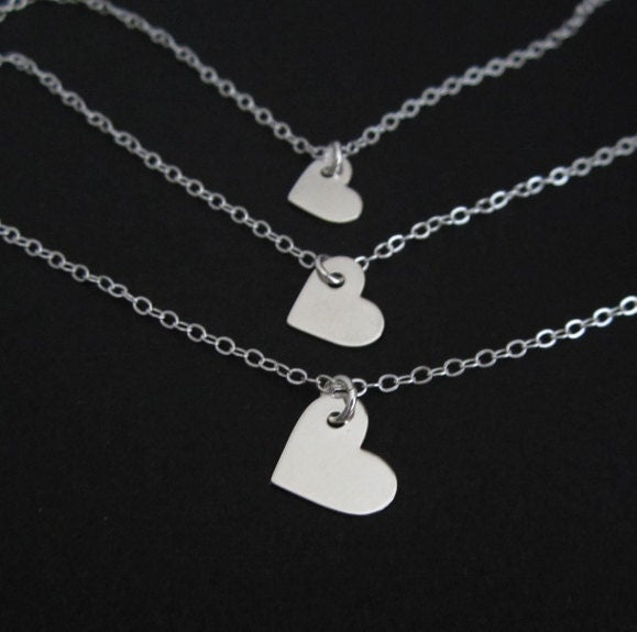 Personalized Sterling Silver Necklace with Sideways Heart Charm • Custom Engraved Name Necklace