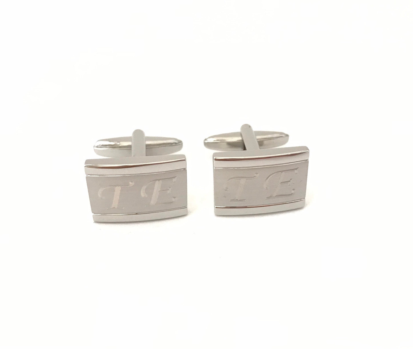 Personalized Rectangle Cufflinks • Custom Engraved Men’s Cufflinks for Groom, Groomsmen & Wedding Gift