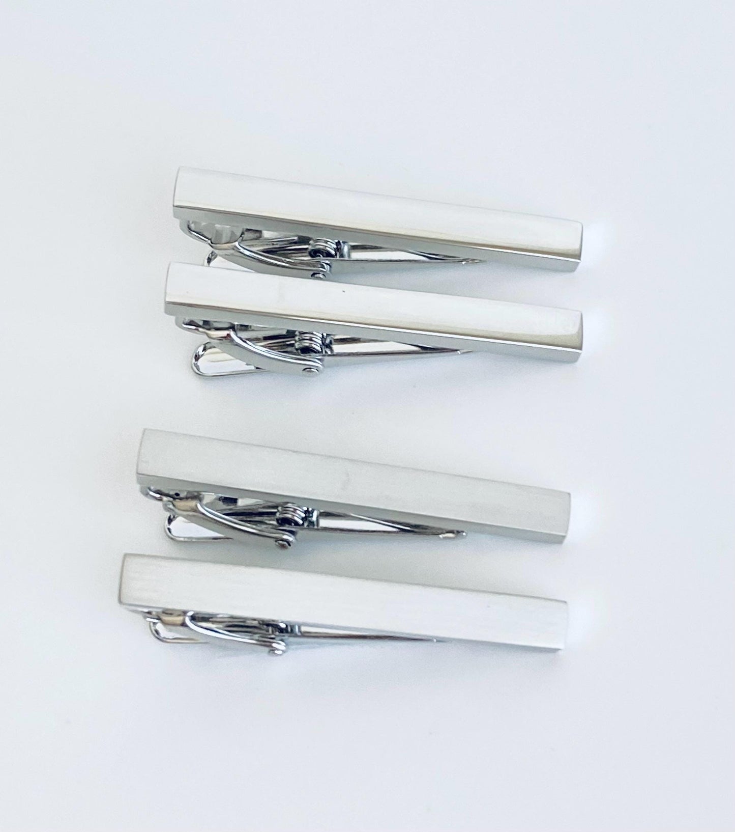 Personalized Short Tie Clip • Custom Engraved Tie Bar in Polished or Matte Finish, Wedding & Gift for Him