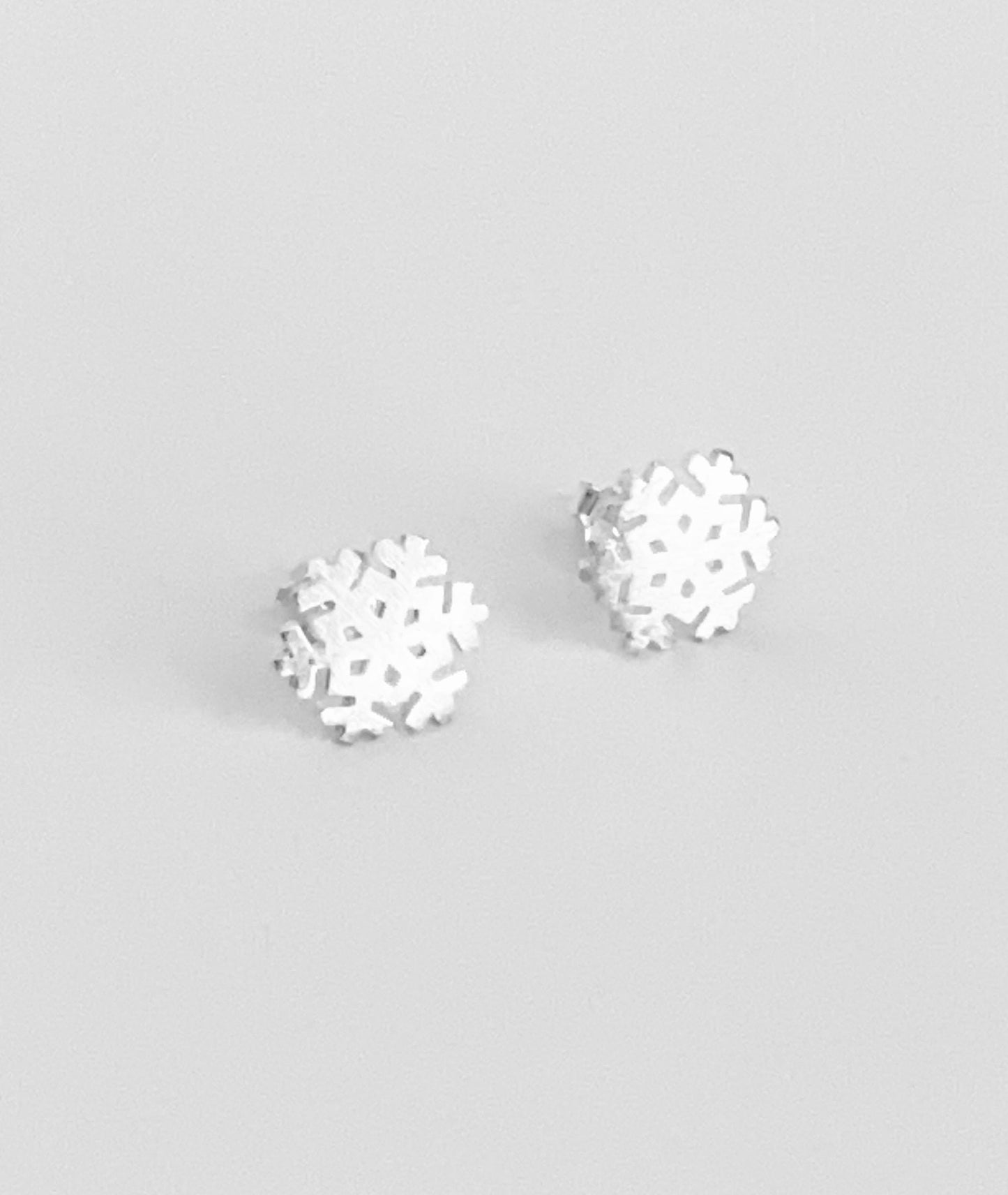 Sterling Silver Snowflake Stud Earrings • 925 Winter Snowflake Studs