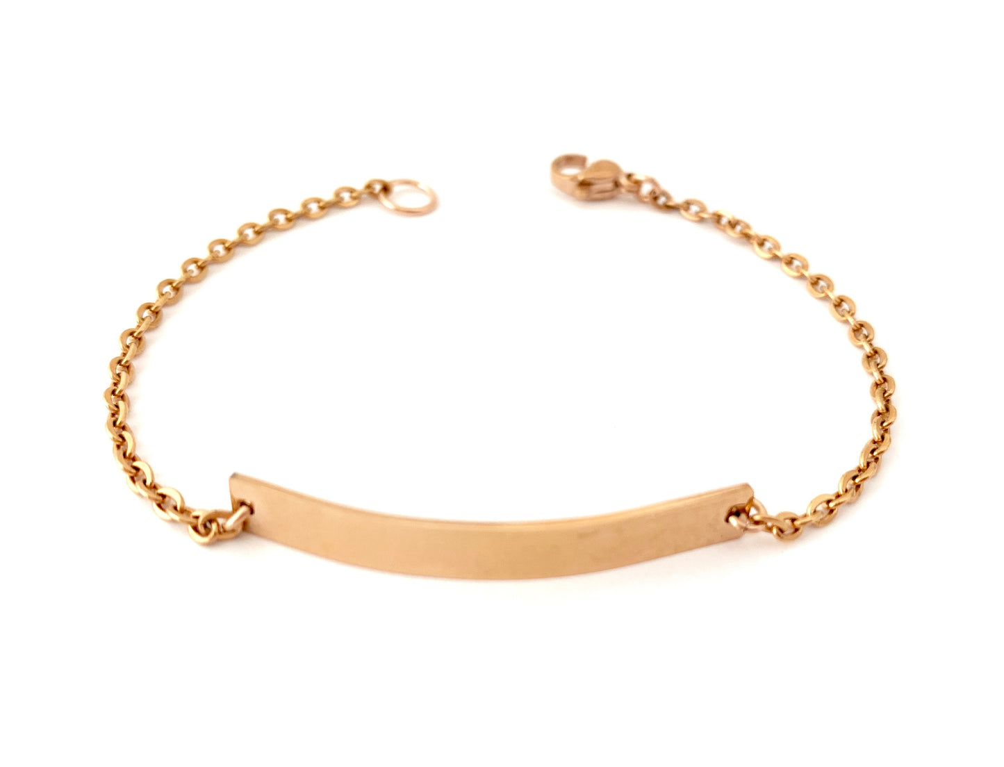 Personalized Stainless Steel Long Bar Bracelet • Custom Engraved Name Bracelet for Women