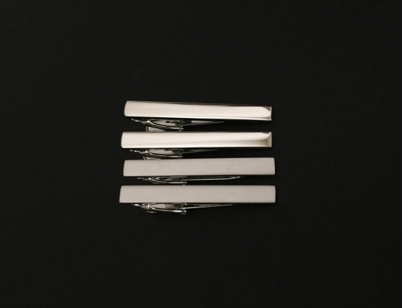 Personalized Short Tie Clip • Custom Engraved Tie Bar in Polished or Matte Finish, Wedding & Gift for Him