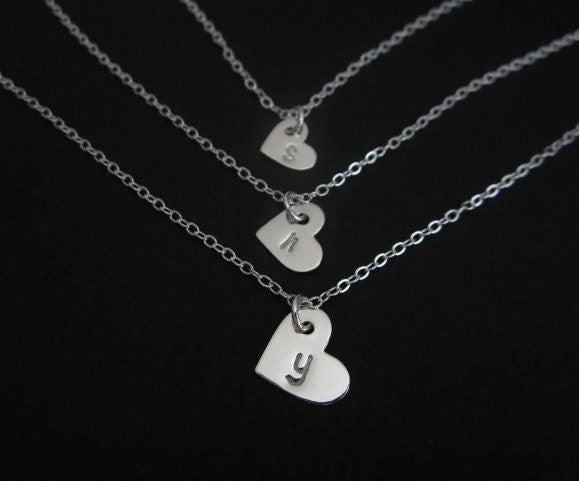 Personalized Sterling Silver Necklace with Sideways Heart Charm • Custom Engraved Name Necklace