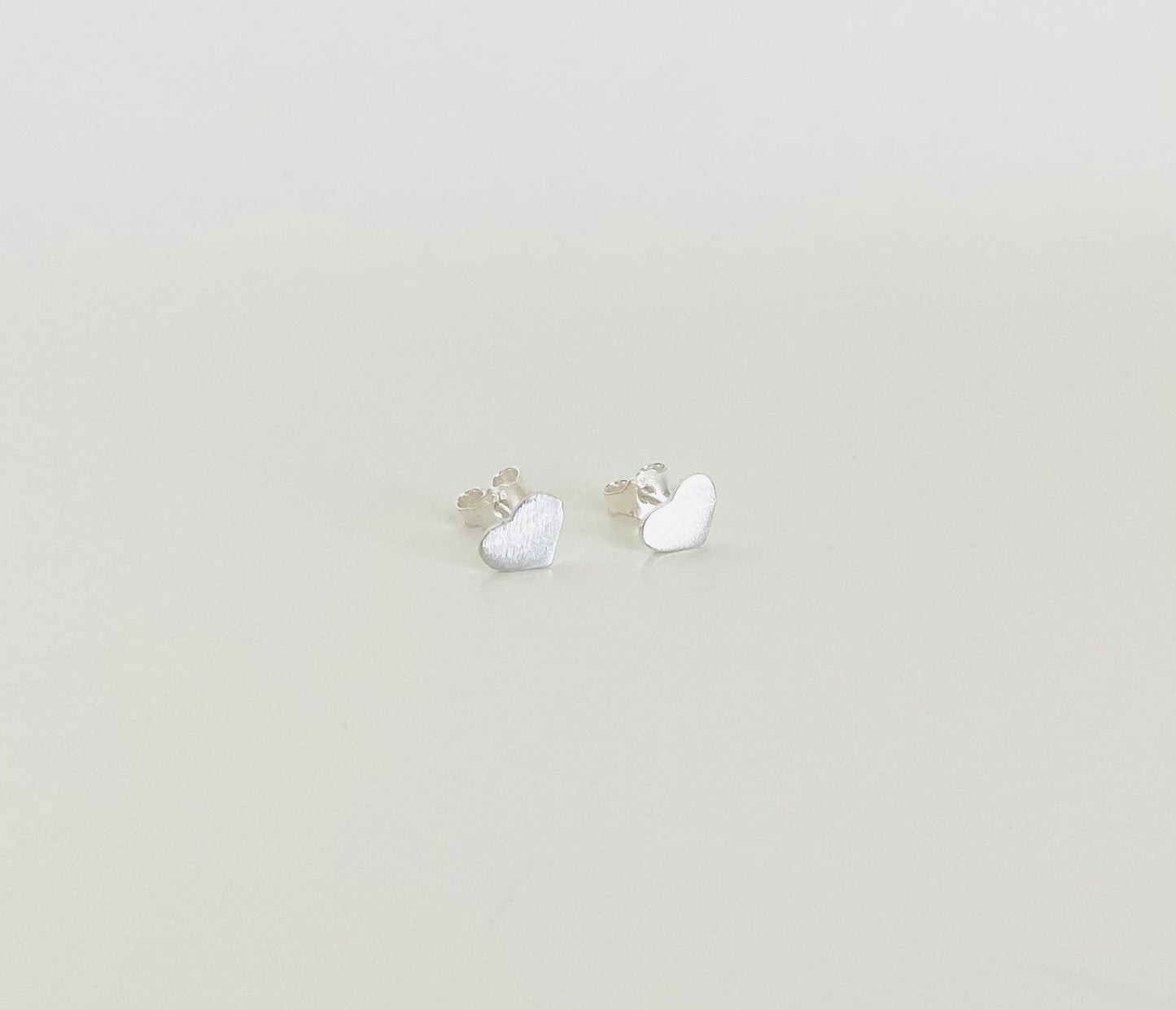 Sterling Silver Tiny Heart Stud Earrings • 925 Dainty Heart Studs
