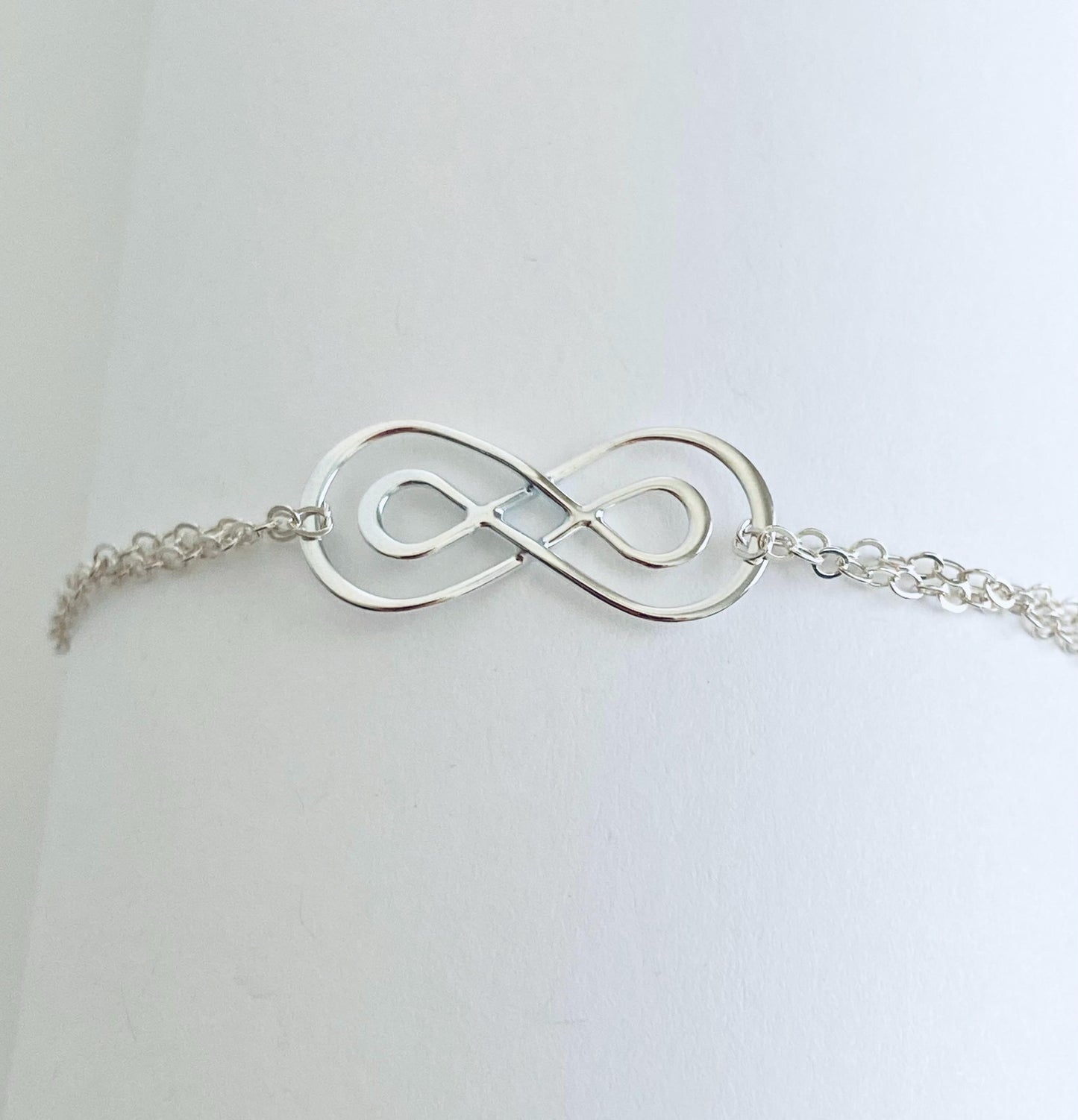 Dainty Love Knot Bracelet • Eternity Knot Bracelet in Sterling Silver, Gold or Rose Gold