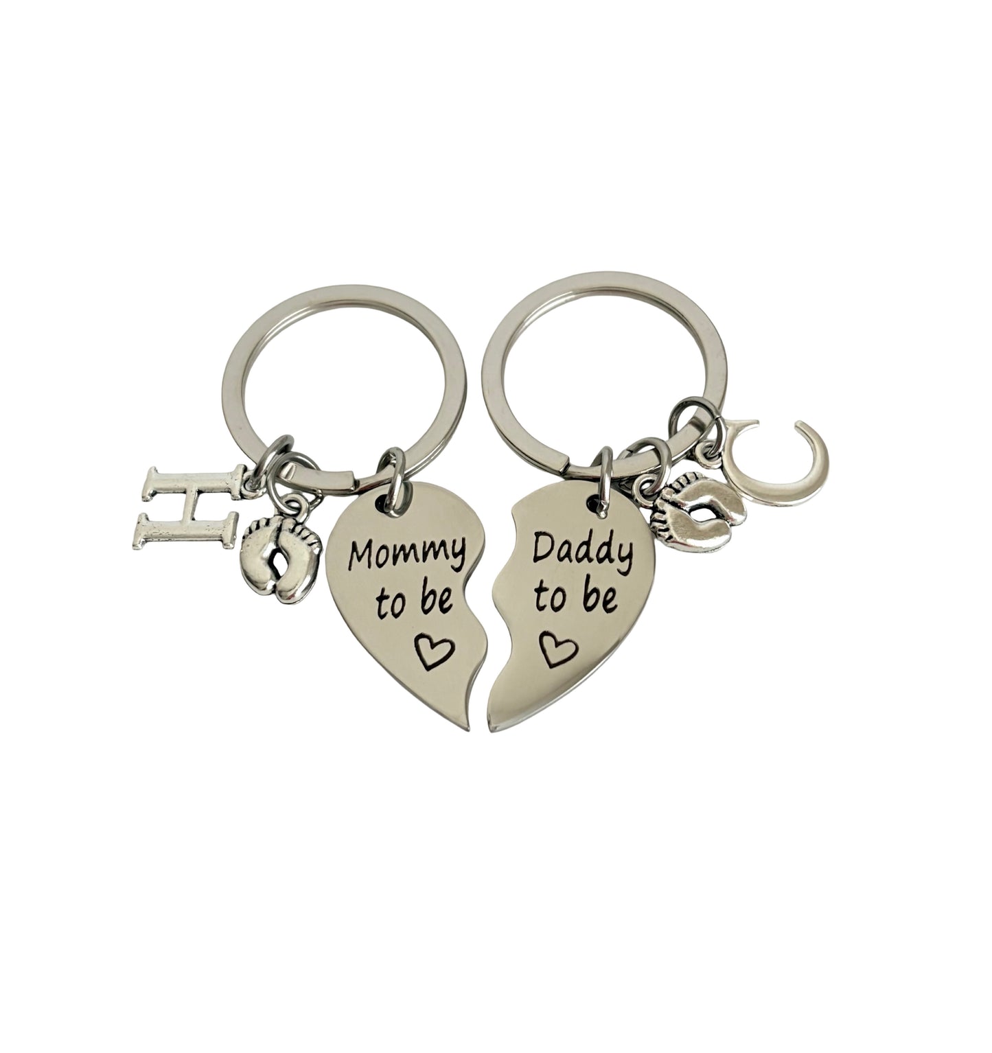 Personalized Parents-To-Be Keychain Set • Mommy & Daddy To Be Keychains