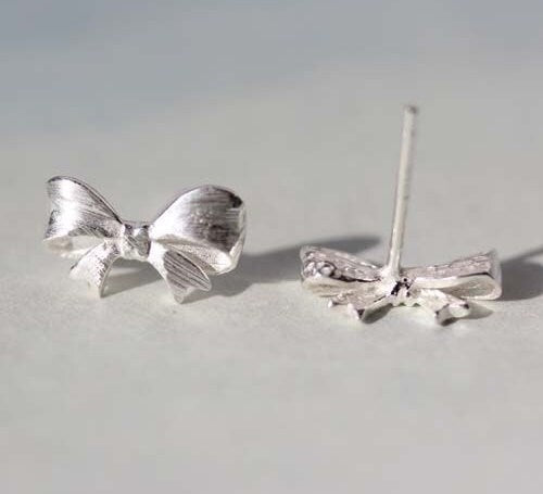 Sterling Silver “Tie the Knot” Stud Earrings •  Minimalist Love Knot Earrings