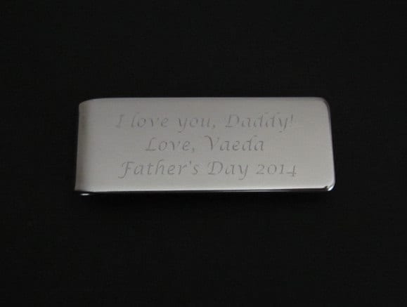 Personalized Stainless Steel Money Clip • Custom Engraved Slim Metal Cash Holder for Men Gift