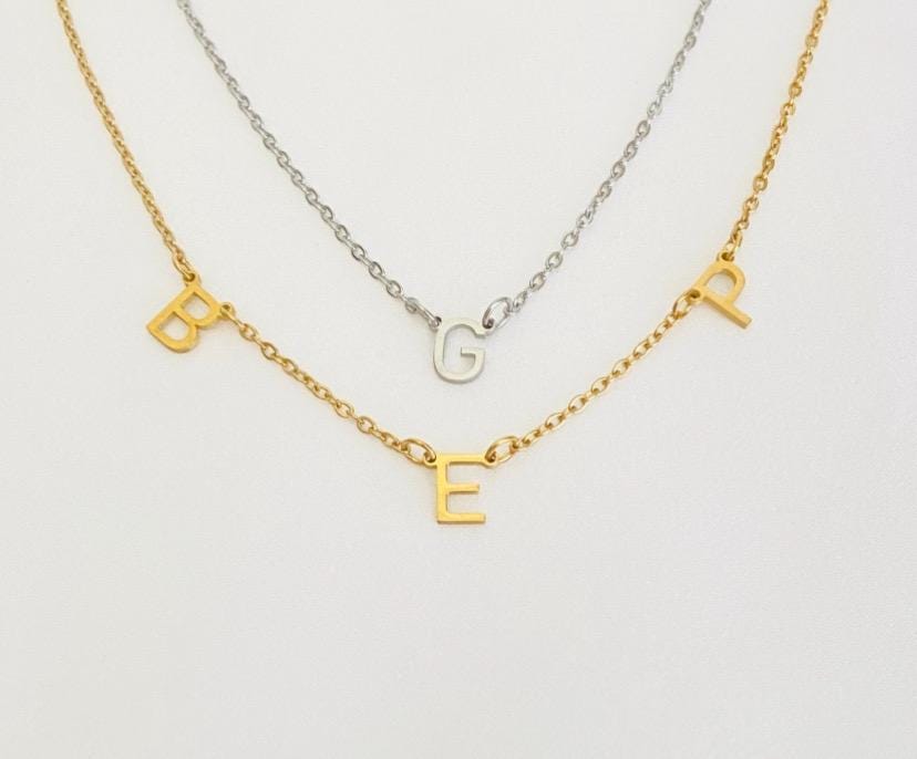 Stainless Steel Mini Letter Necklace • Dainty Initial Necklace for Women